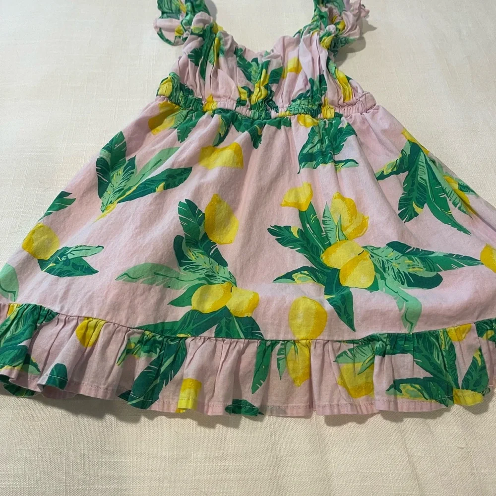 Crewcuts by J Crew Pink and Green Ruffled Tiered Sundress